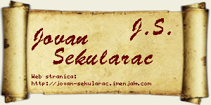 Jovan Šekularac vizit kartica